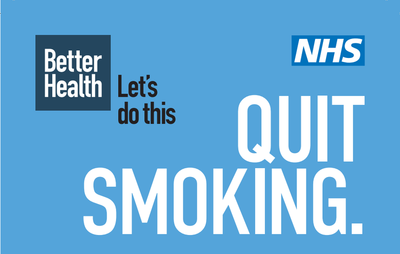 NHS graphic. Text: Quit smoking.